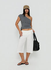 Lost Connection One Shoulder Top Multi Stripe
