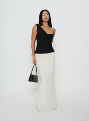 Winding Roads Layered Asymmetrical Top Black