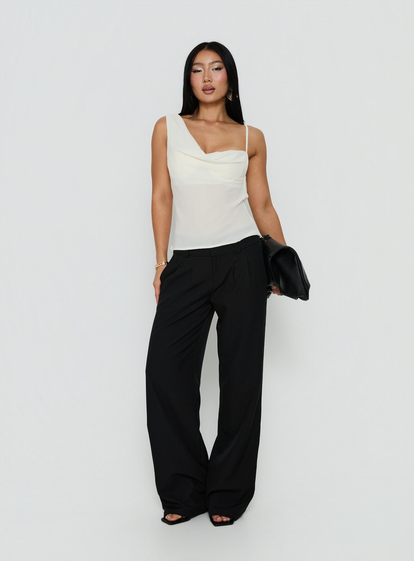 Winding Roads Layered Asymmetrical Top Cream