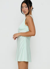Laurelia Lace V Neck Mini Dress Jelly Mint