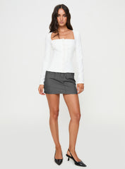 Gaskin Long Sleeve Top White
