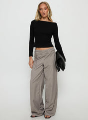 Tashana Long Sleeve Boat Neck Top Black