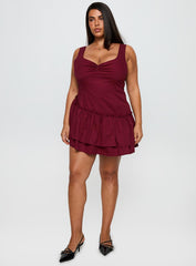 Shantelle Romper Burgundy Curve