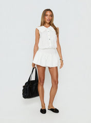 Nilufer Collared Playsuit White
