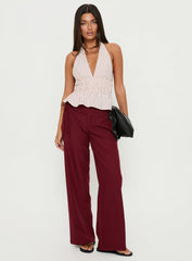 Perpetua Halter Neck Top Red / White Stripe