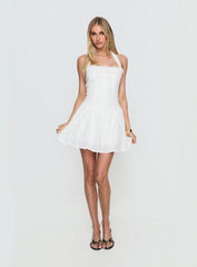 Candy Clouds Halter Playsuit White