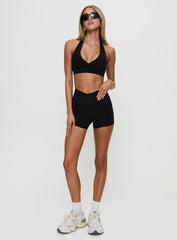 Return Serve Halter Active Top Black
