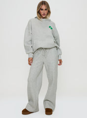 Princess Polly Hooded Sweatshirt Bubble Text Grey Marle / Green