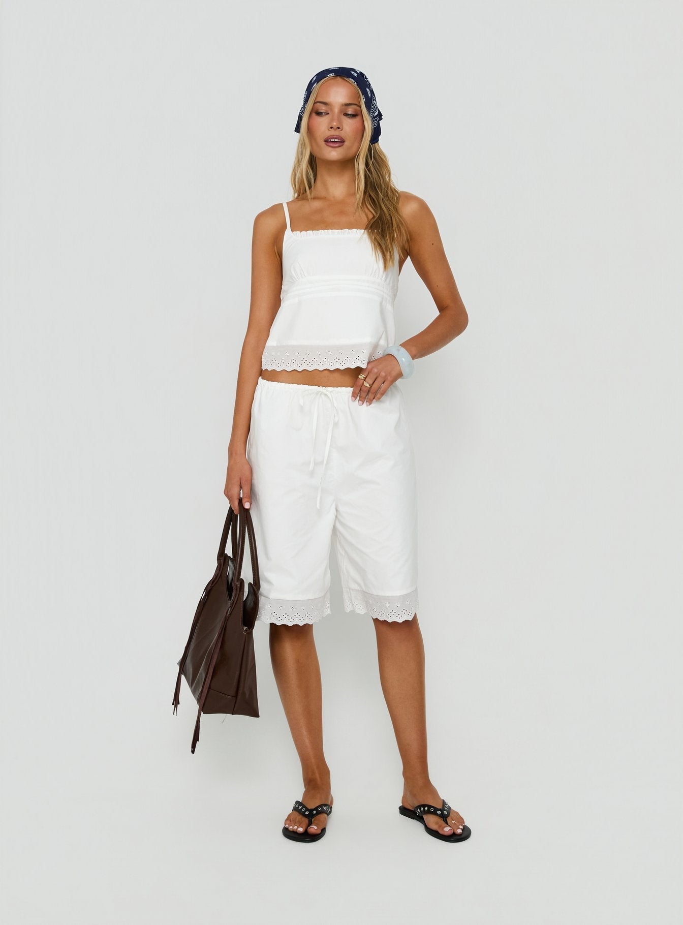 Sakai Broderie Detail Top White