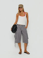 Sugar Talking Contrast Halter Top White / Red