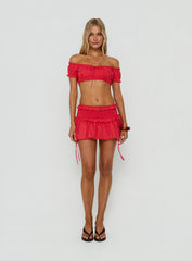 Corabel Ruffle Skort Red