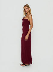 Laurisa Draped Maxi Dress Wine