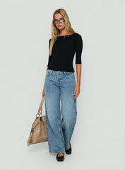 Serenitia Mid Rise Relaxed Jeans Bright Blue