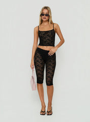 Torrin Lace Capri Pants Black