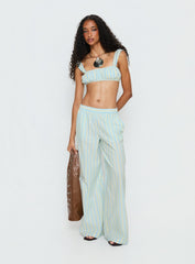 Talyssa Micro Crop Top Blue Stripe