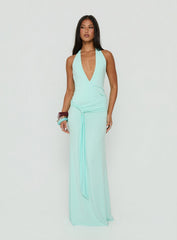So Major Draped A-Line Maxi Dress Blue