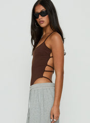 All Tied Up Bodysuit Brown