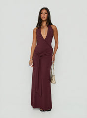 So Major Draped A-Line Maxi Dress Plum
