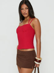 Antonita Structured Double Strap Top Red