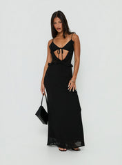 Isamia Frill Cutout Maxi Dress Black