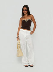 Mersey Strapless Ring Detail Top Chocolate / Cream