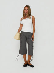 Klaretta Off Shoulder Draped Layered Top White