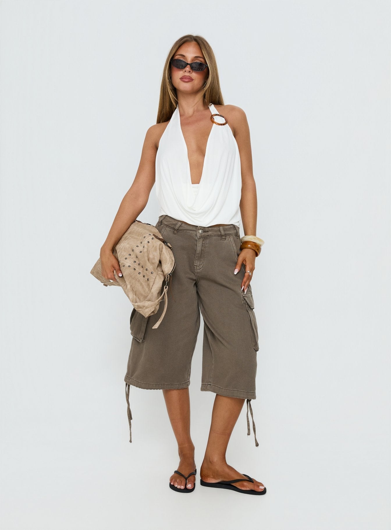 Lanelle Ring Detail Top White