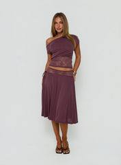 Marienna Lace Midi Skirt Plum