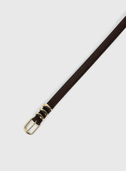 Naela Faux Leather Belt Dark Brown / Gold