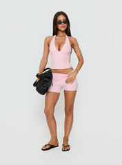 Habitual Active Longline Plunge Neck Tank Top Pink