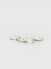 Leanah Stacked Gemstone Ring Silver