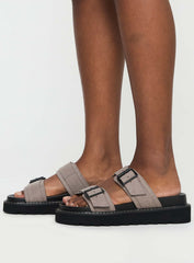 Ma Belle Sandals Faux Suede Taupe
