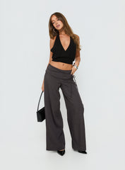 Silver Moon Tie Pants Charcoal