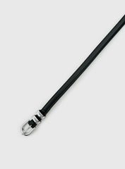 Antilles Faux Leather Micro Belt Black / Silver