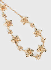 Orvena Floral Chain Belt Gold
