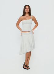 Mimmi Asymmetrical Midi Skirt Grey