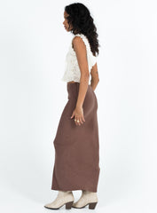 Jodie Maxi Skirt Brown