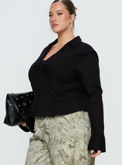 Elowenn Long Sleeve Top Black Curve