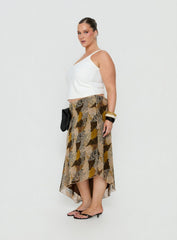 Suella Asymmetrical Midi Skirt Animal Multi Curve