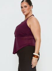 Averee Halter Top Plum Sparkle Curve