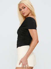 The Real Thing One Shoulder Bodysuit Black