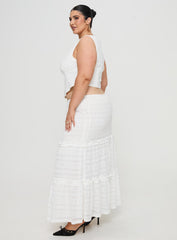 Buttacupe Lace Maxi Skirt White Curve