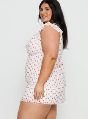 I Guess So Mini Dress White / Burgundy Curve