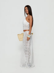 Starting Fresh Crochet Maxi Skirt White