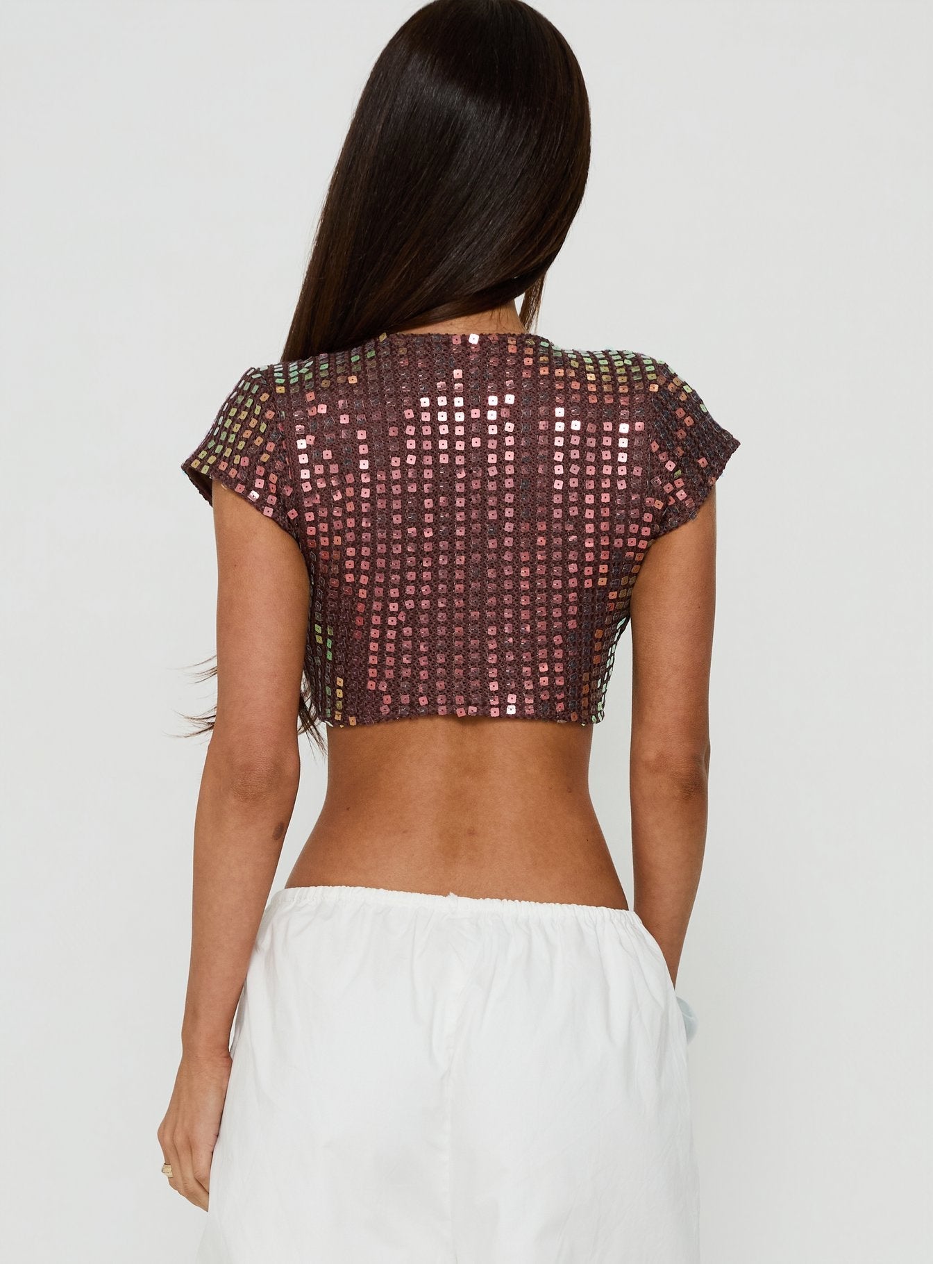 Mirea Micro Crop Top Brown