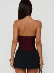 Cintta Strapless Bandage Bodysuit Burgundy