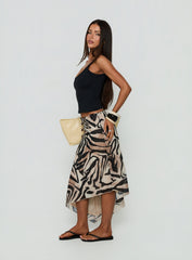 Suella Asymmetrical Midi Skirt Zebra