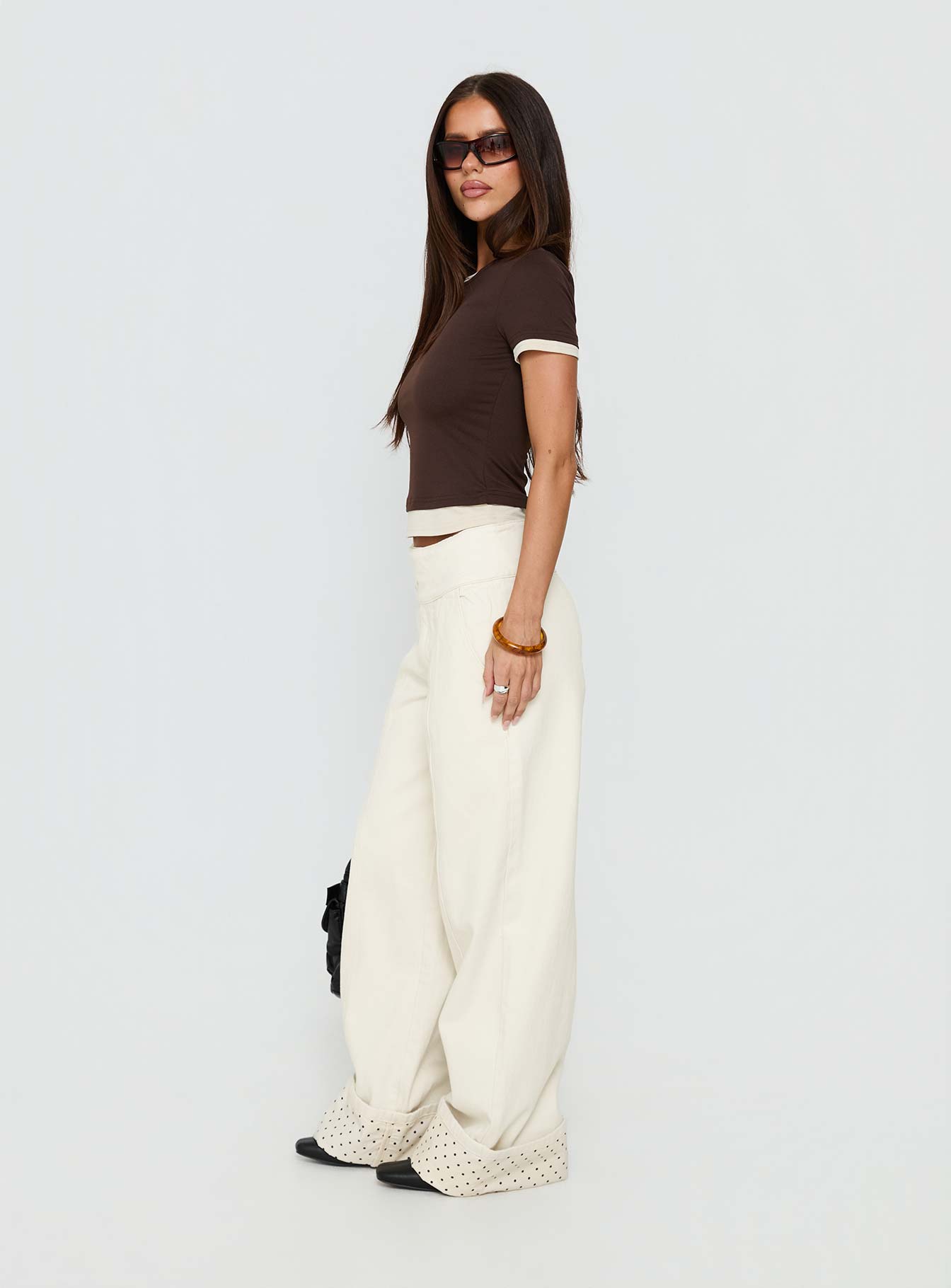 Lights Low Contrast Trim Top Chocolate / Beige