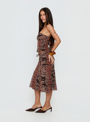 Tipsy Midi Skirt Animal Multi