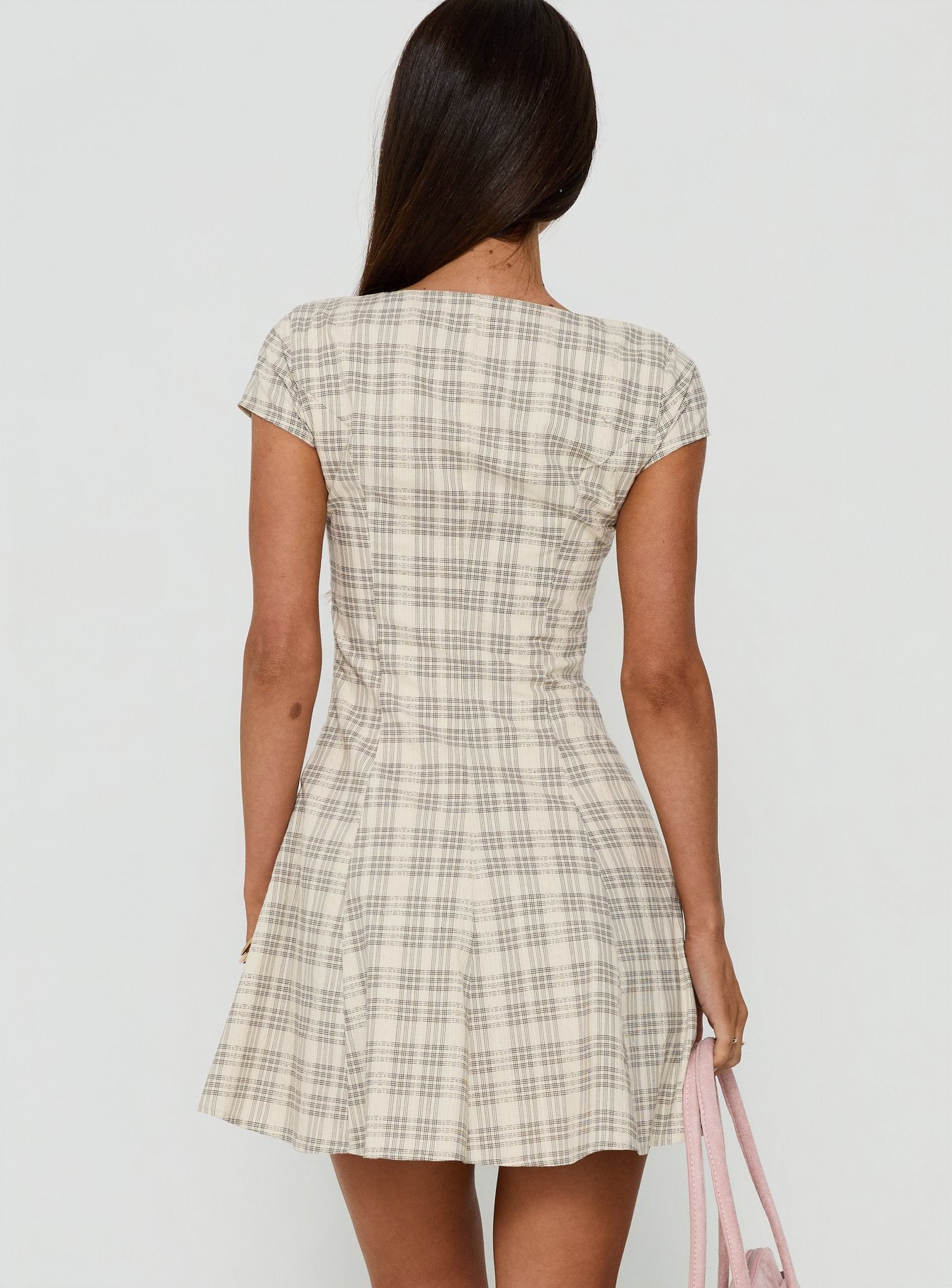 Bowee Fit And Flare Mini Dress Check